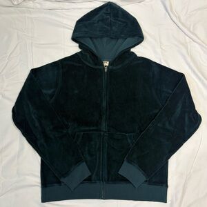 Pact 100% Organic Cotton Velour Full Zip Hooded Sweatshirt